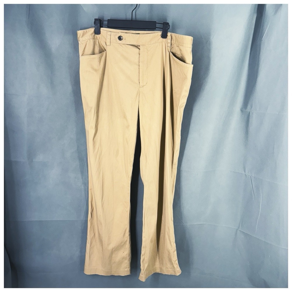 Lauren Ralph Lauren Pants Womens Size 16 Tan Fly Zip Extended Tab Bootcut